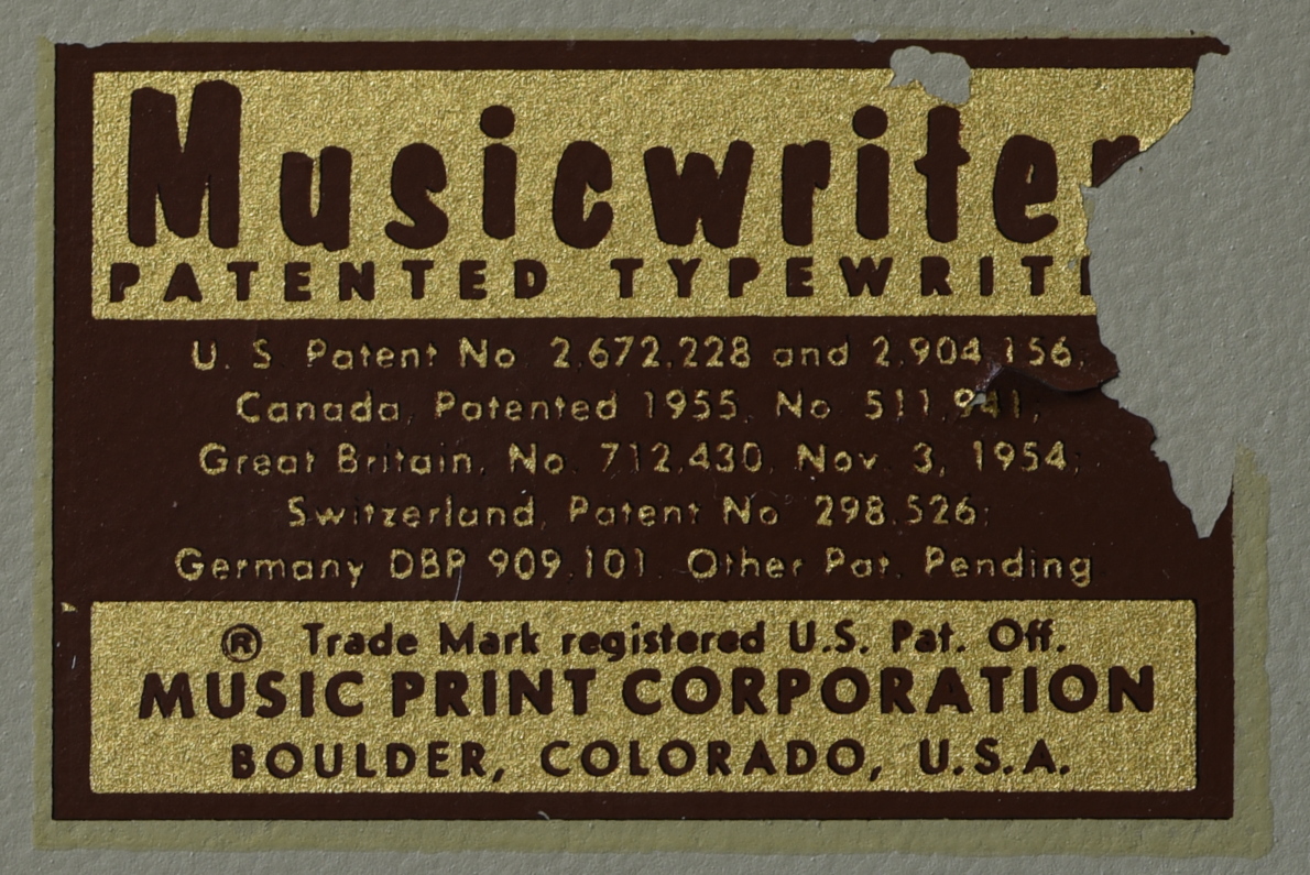 Månadens föremål: Notskrivmaskin Smith Corona Musicwriter 3 SmIn1176 musicprintcorp